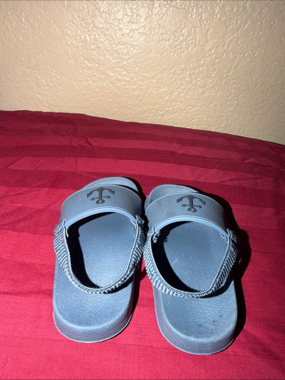 Kids Blue Anchor Slide Sandals